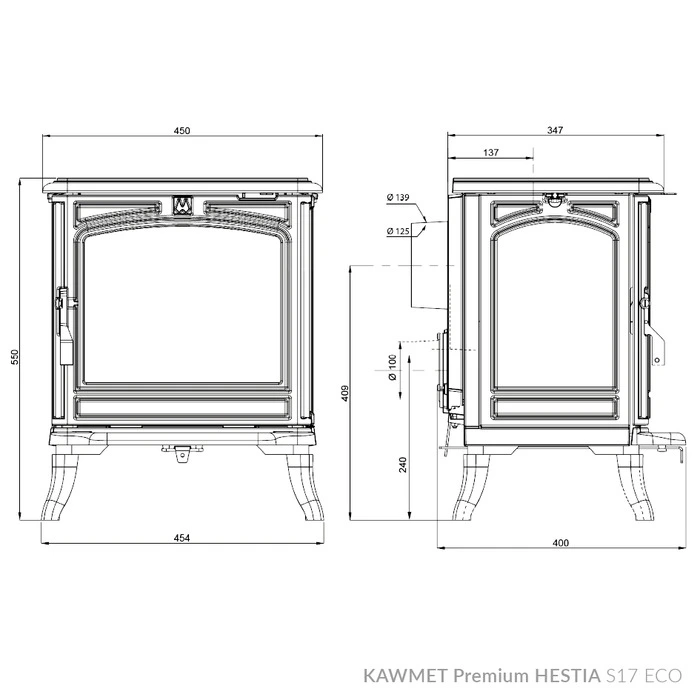 Купити Чавунна піч-камін KAWMET Premium HESTIA S17 ECO в Україні