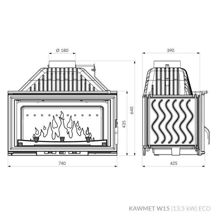 Купити Камінну топку KAWMET W15 EСO 13.5 kW в Україні