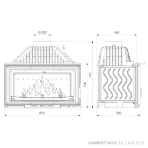 Купити Камінну топку KAWMET W16 EСO 16.3 kW в Україні