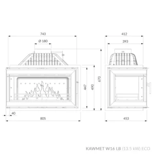 Купити Камінну топку KAWMET W16 LB EСO 13.5 kW в Україні