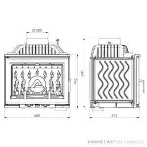 Купити Камінну топку KAWMET W17 EСO 12.3 kW в Україні