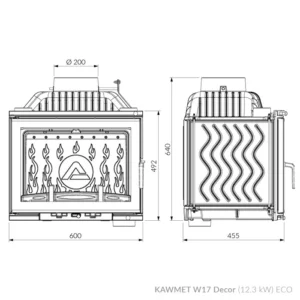 Купити Камінну топку KAWMET W17 EСO 12.3 kW Dekor в Україні