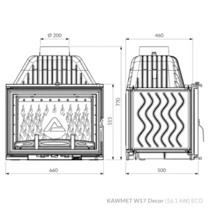 Купити Камінну топку KAWMET W17 EСO 16.1 kW Dekor в Україні
