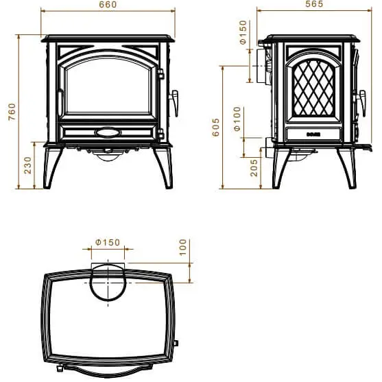 Купити чавунну піч-камін Dovre 640 WD в Україні