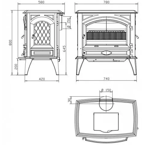 Купити чавунну піч-камін Dovre 760 GM в Україні