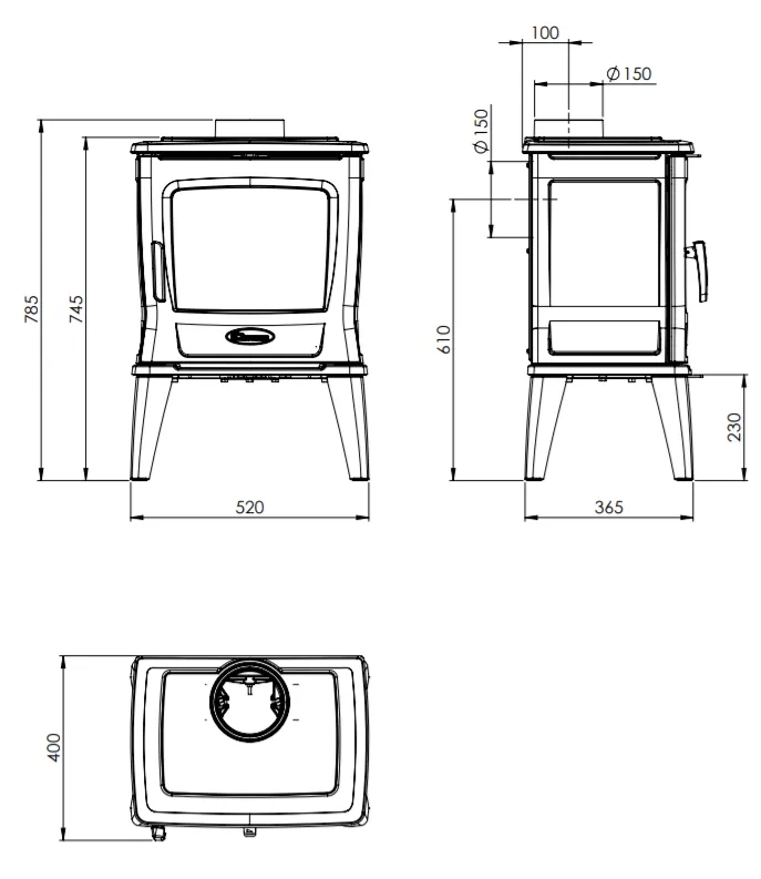 Купити чавунну піч-камін Dovre TAI 35W в Україні