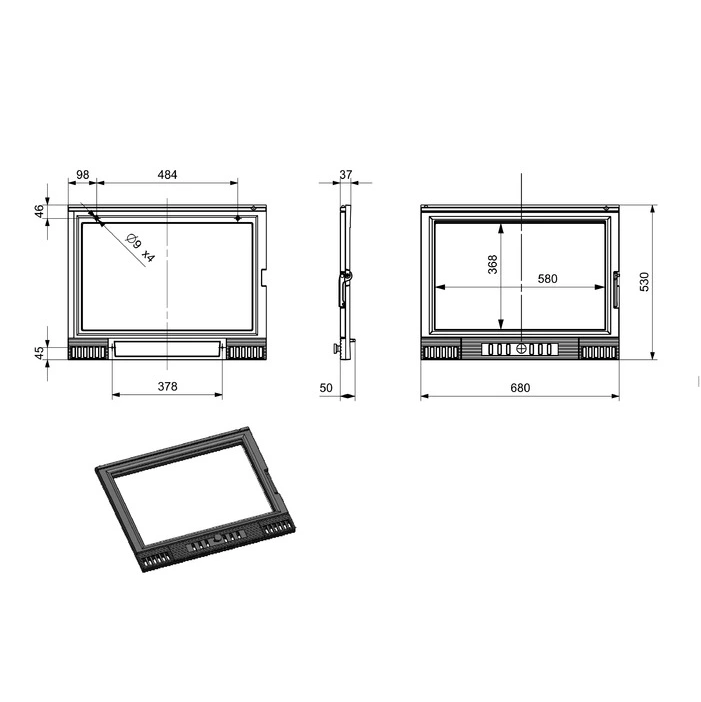 Купити Двері для каміна KAWMET W1 530x680 в Україні