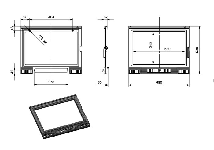 Купити Двері для каміна KAWMET W2 530x680 в Україні