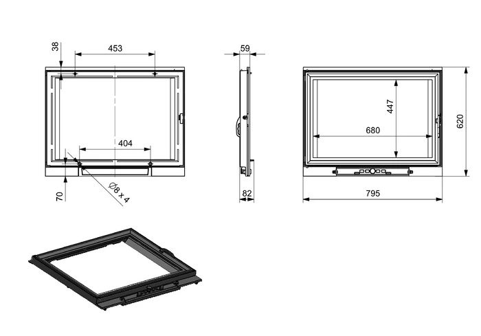 Купити Двері для каміна KAWMET W8 640x790 в Україні